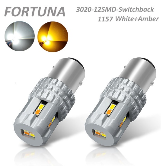 1157 3020SMD 12LEDs Swiitchback White+Amber