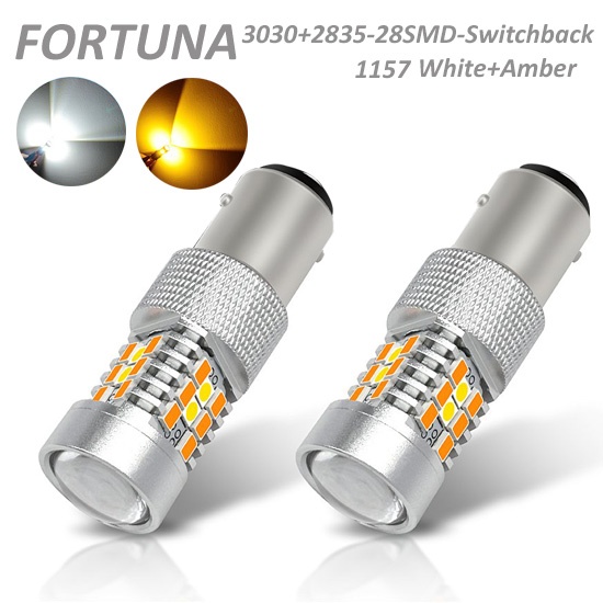1157 2835 3030SMD 28LEDs Swiitchback White+Amber