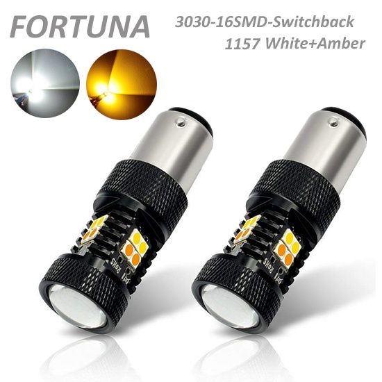 1157 3030SMD 16LEDs Swiitchback White+Amber