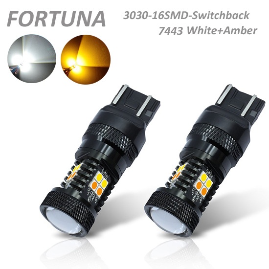 7443 3030SMD 16LEDs Swiitchback White+Amber