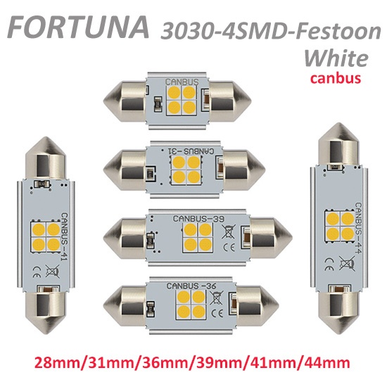Festoon 3030SMD 4LEDs White Canbus