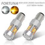 1157 2835 3030SMD 28LEDs Swiitchback White+Amber